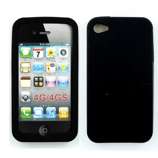 Wholesale iPhone 4 4S Silicone Soft Case (Black)